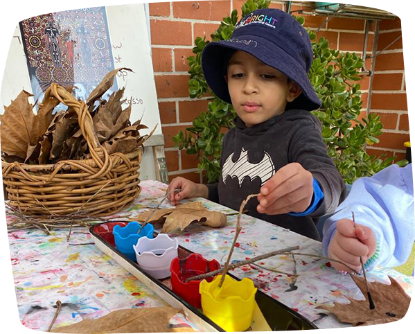 Children playing and learning