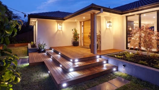 A Milsons Point home with a new exterior lighting installation