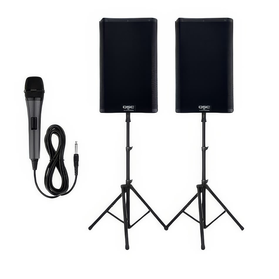 Pa System w/ Corded Mic & Speaker Stands