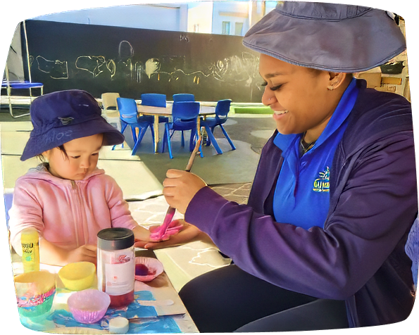 A happy young child learning new cognitive skills at Sunnyside