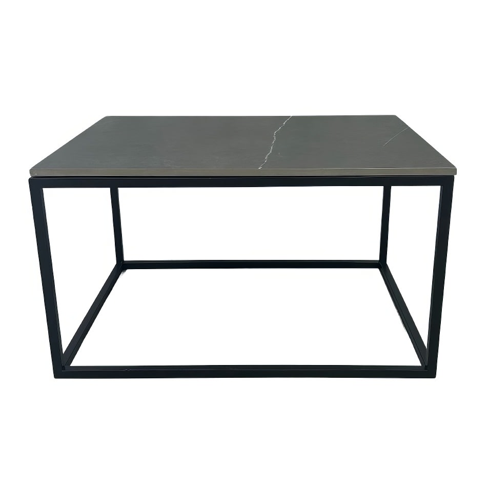 Black Rectangular Coffee Table Hire w/ Black Top