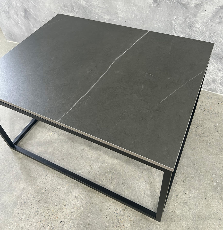 Black Rectangular Coffee Table Hire top view