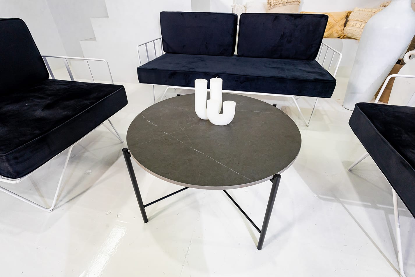 Black Cross Coffee Table top view