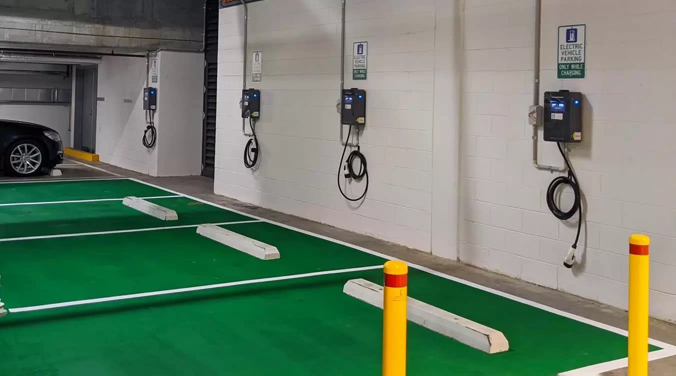 A commercial EV charger installation in Sydney