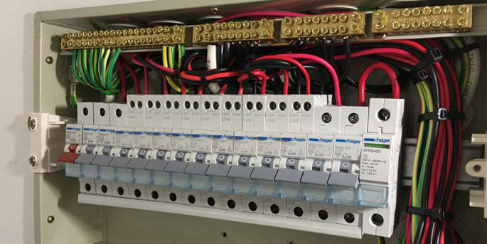 A surge protection device installed in a residential switchboard