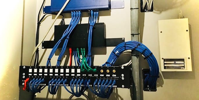 Data cabling installation in a commercial property