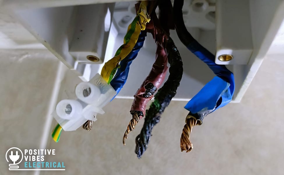 Burnt wires in a home office