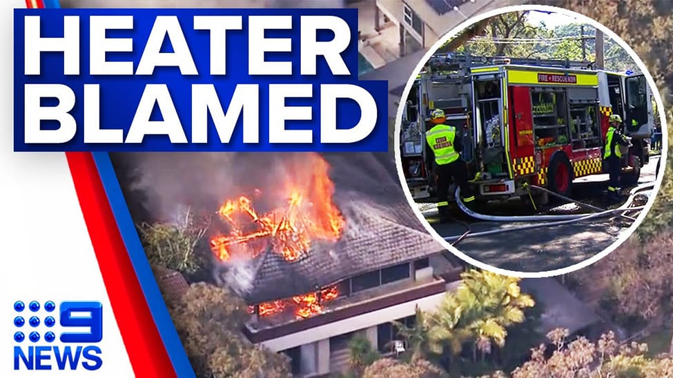 A Sydney house fire caused by a heater