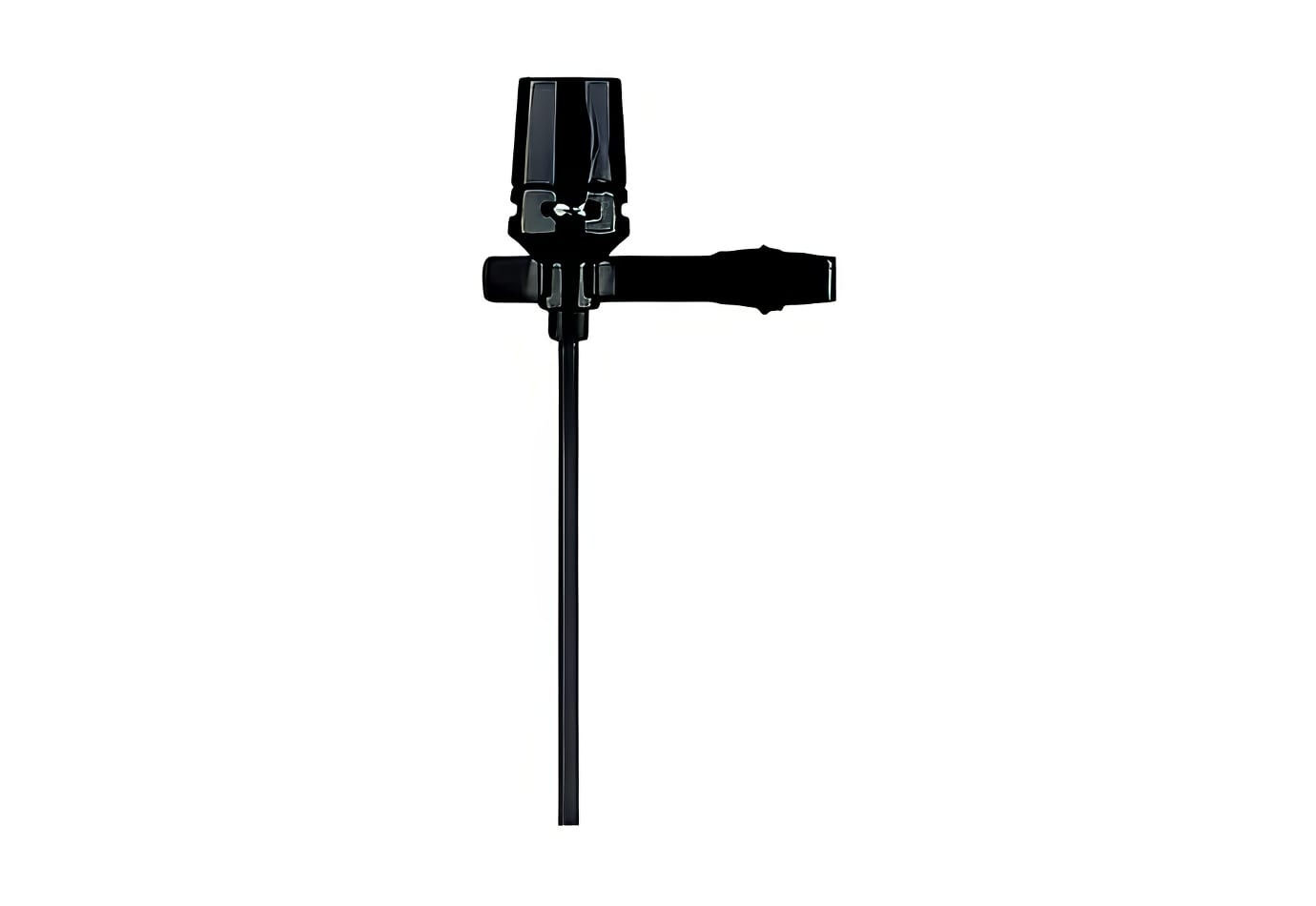 A Shure lapel microphone