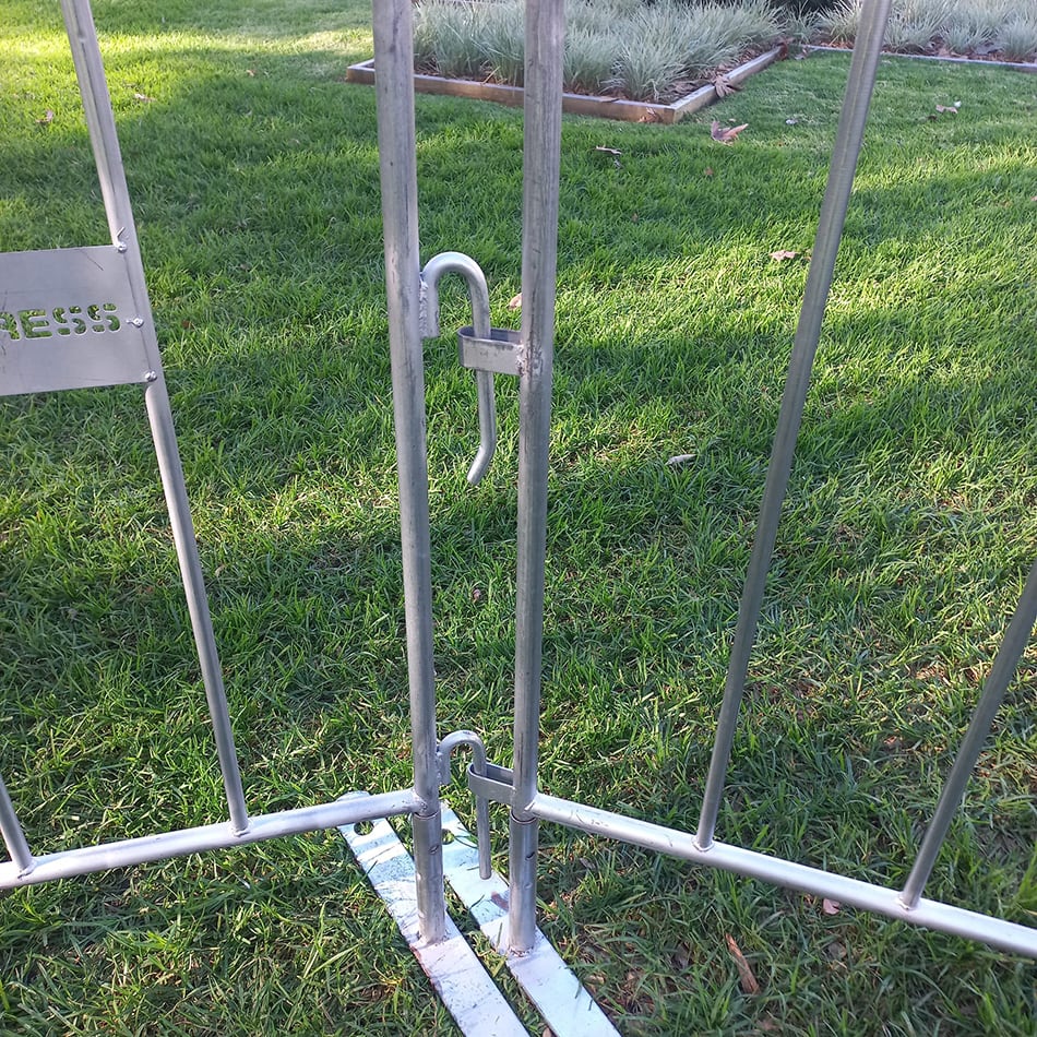 The locking mechanisms on our crowd control barriers