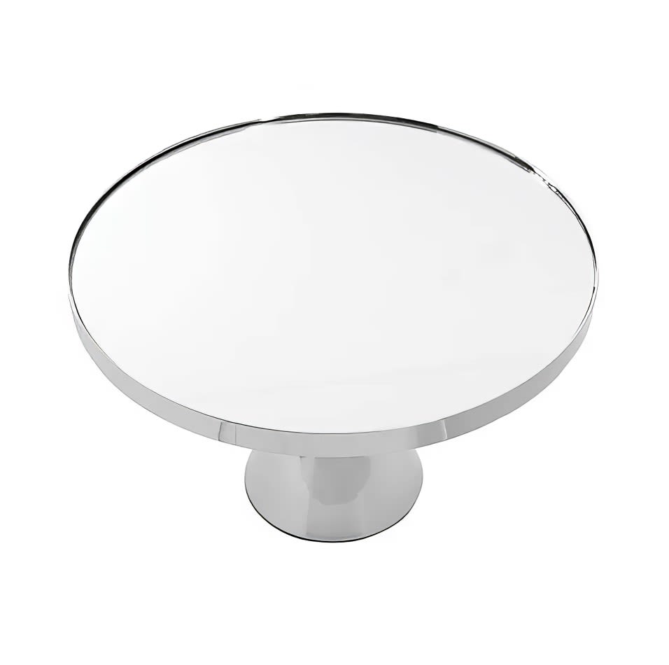 Top view of our silver cake stand for hire