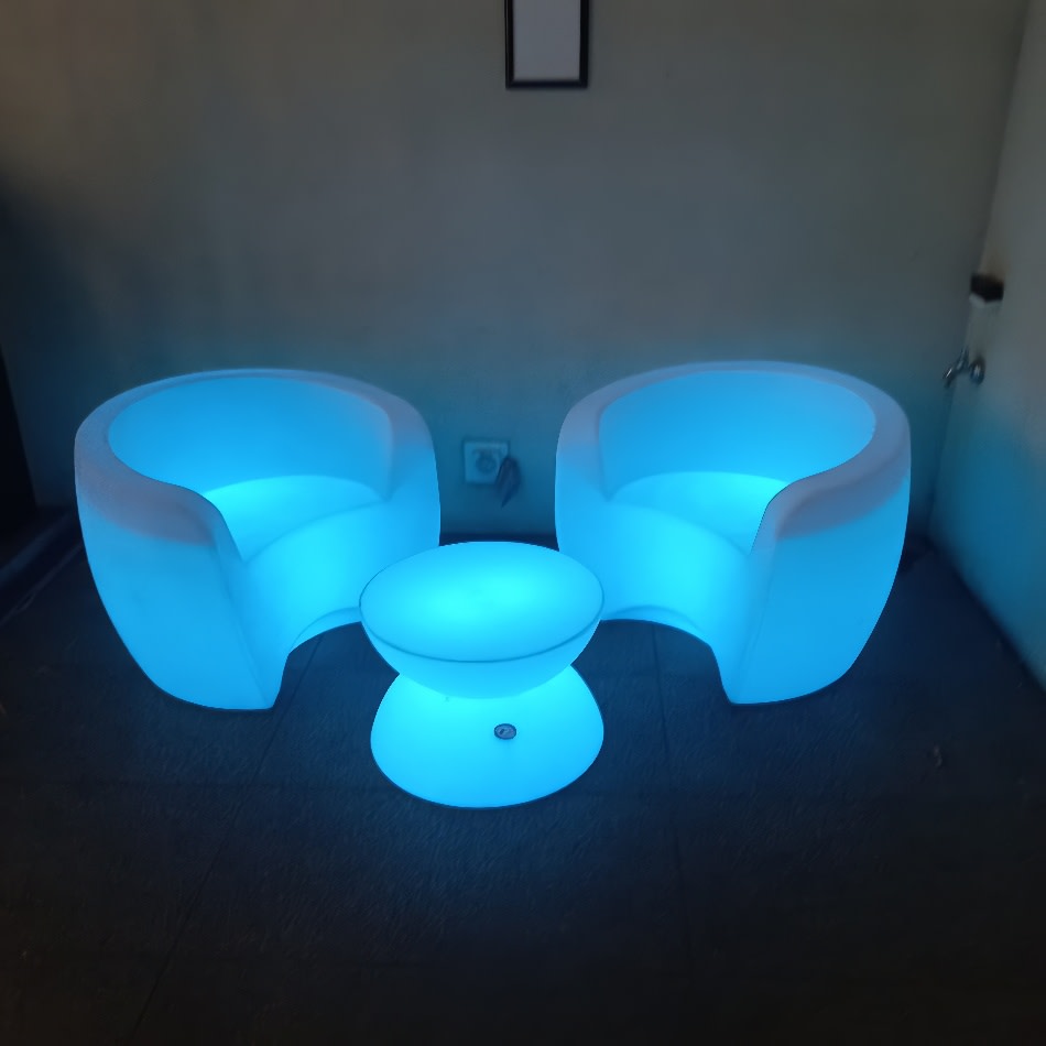 Glow couch and mini yo-yo coffee table