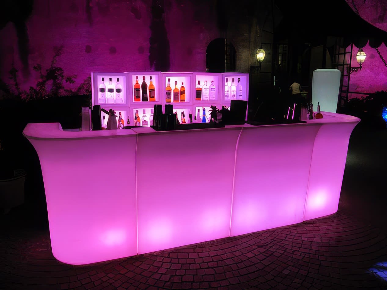 A glow bar at a nightclub