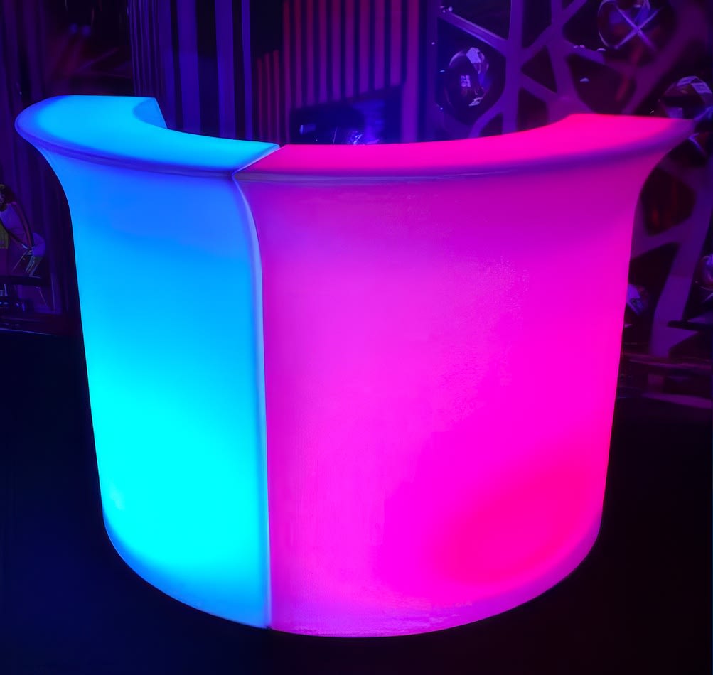 Twin colour glow corner bar piece
