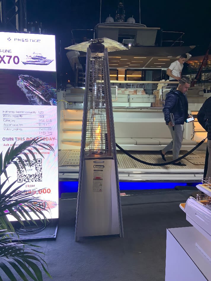 Our pyramid heater being hired for a boat Expo
