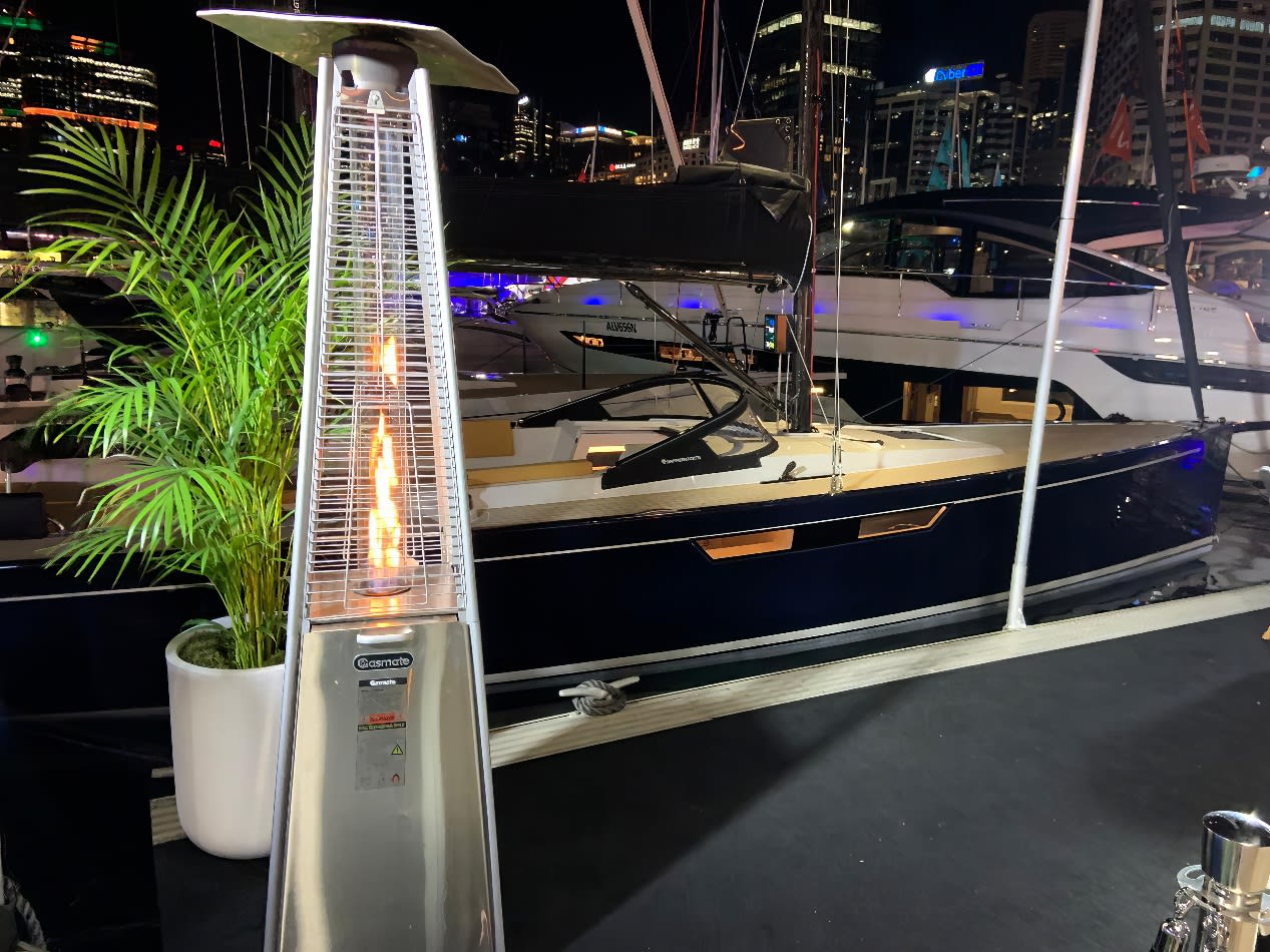 Our pyramid heater being used to heat up the wharf