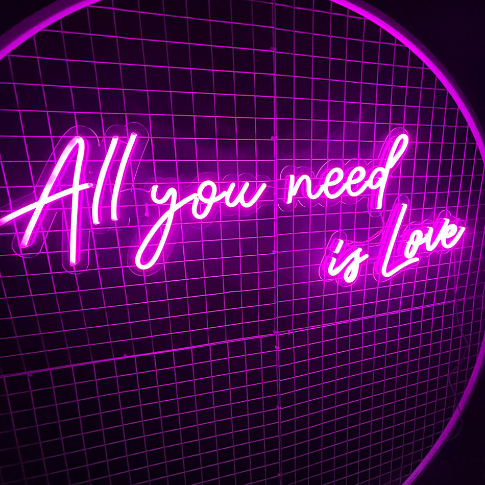 Neon Sign Hire: All You Need Is Love