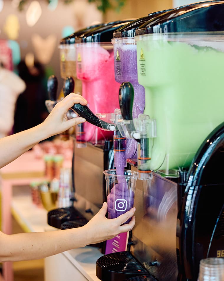 Our slushie machines being used