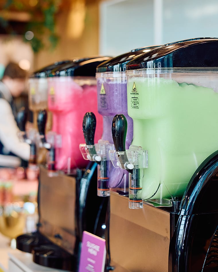 Side view of our slushie machines