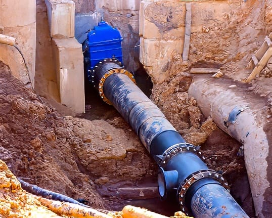 Commercial plumbing mains installation