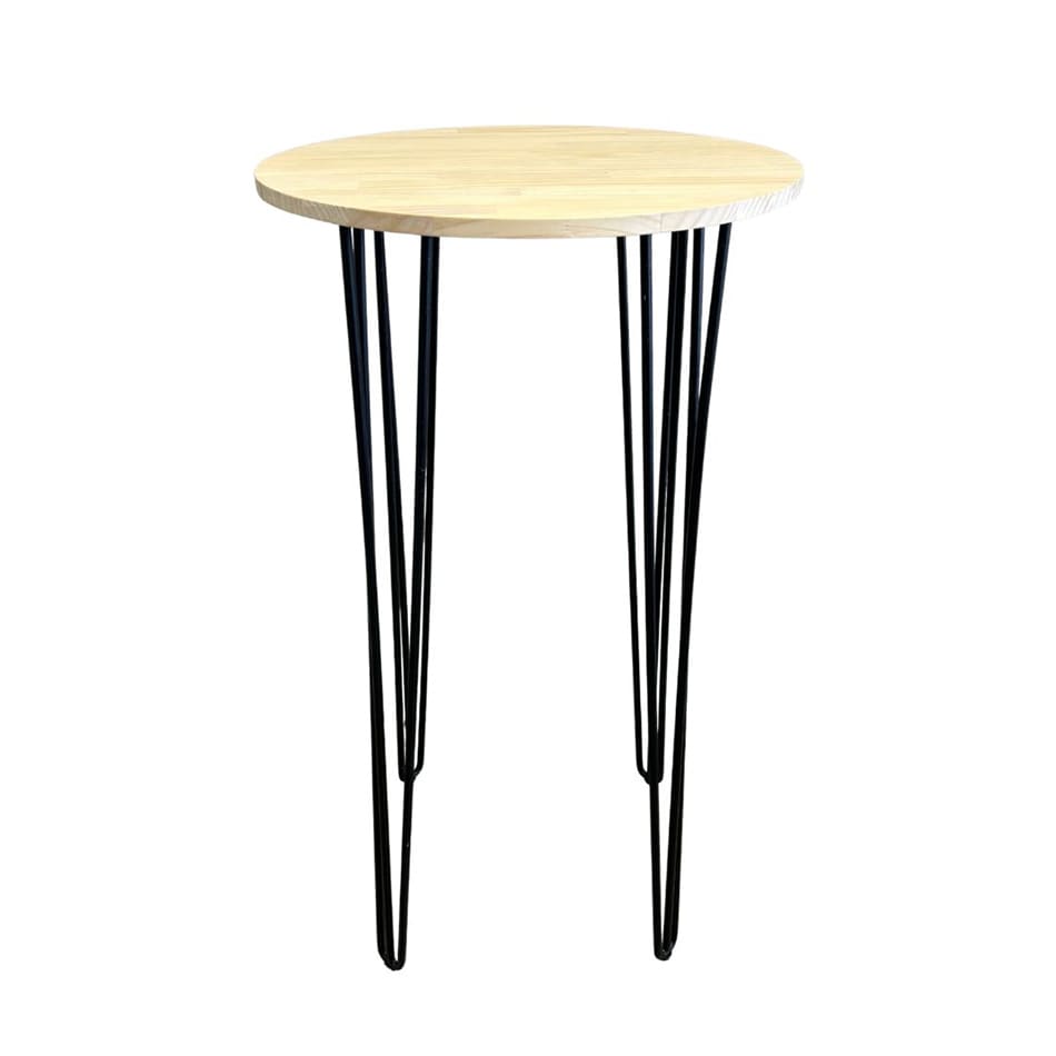 Black Hairpin Round Cocktail Table Hire