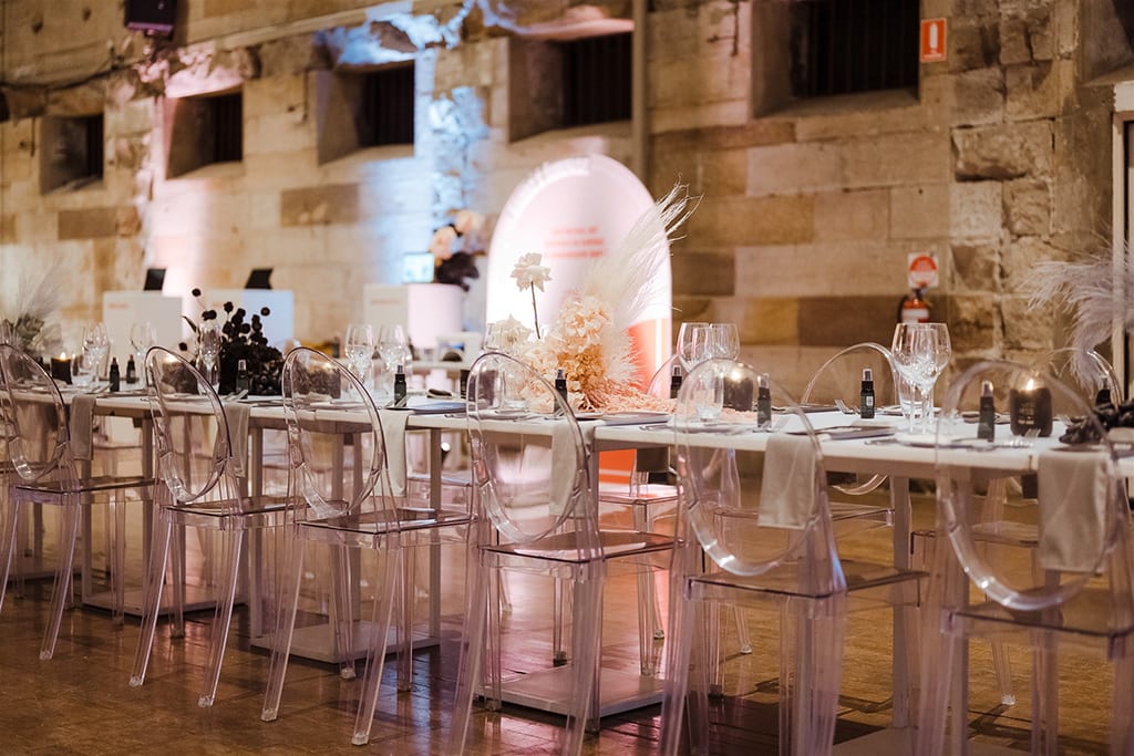 Victorian ghost chairs being used at a wedding