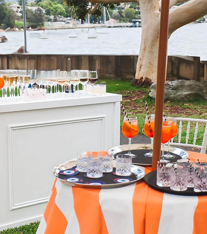 Our service counter bar being used an outdoor function