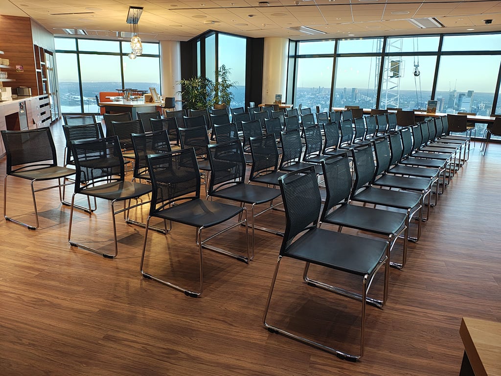 And a lot of black corporate chairs hired for a conference