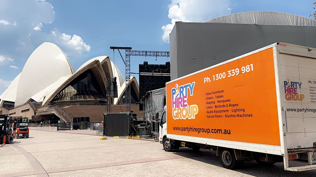 Our team servicing a party hire event at Sydney Opera House