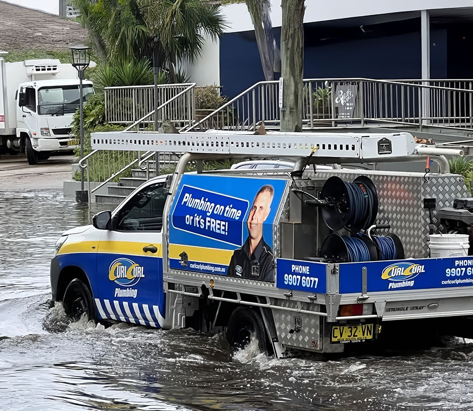 Our plumbing van attending a plumbing emergency in Brookvale