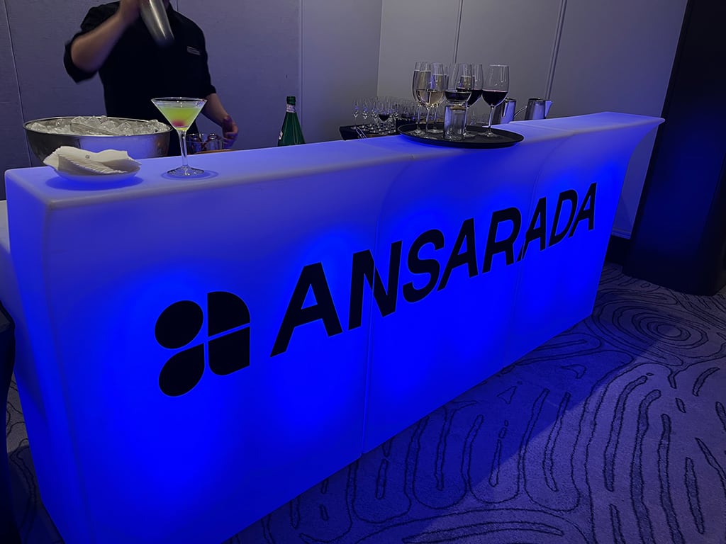 A glow bar at a corporate event