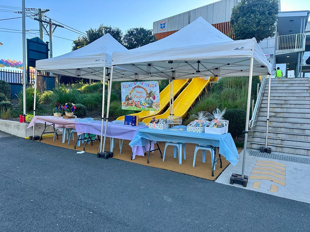 Some frameless marquees hired for an Easter event