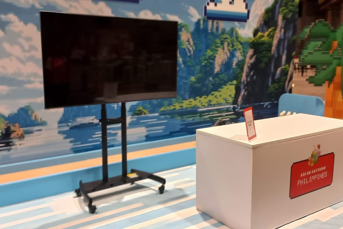 Our TV and stand set hired for a presentation
