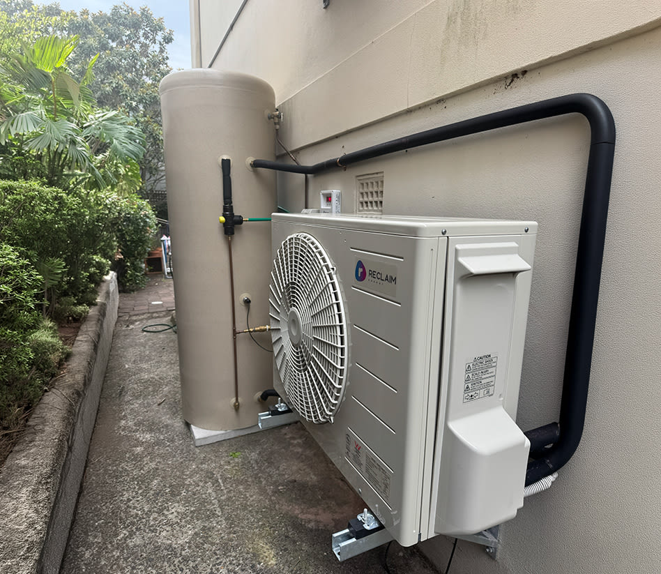 A new heat pump hot water system installed by Curl Curl Plumbing