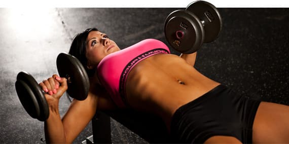 Incline Dumbbell Chest Presses woman