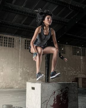 Fit girl jumping