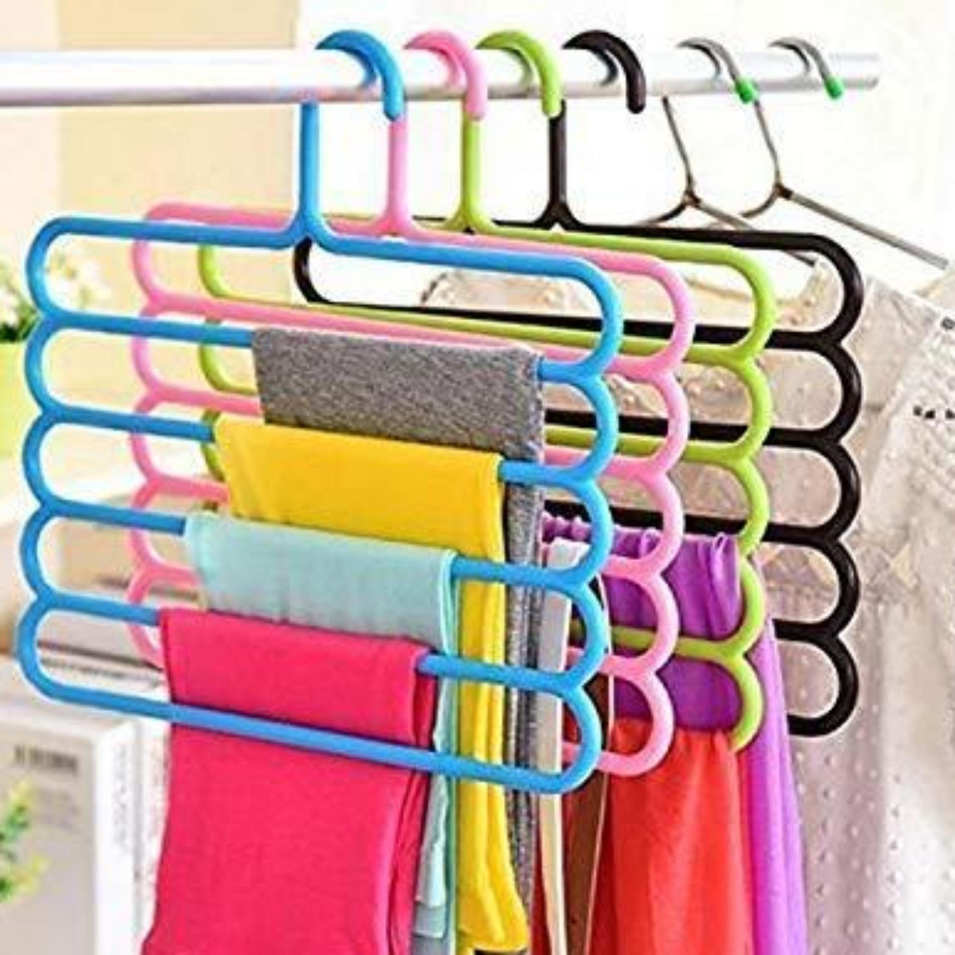 5 Layers Multipurpose Multi Layer Hanger for Shirts, Wardrobe, Ties, Pants Space Saving