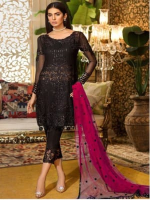Serene chiffon embroidery suit with chiffon embroidery duppatta