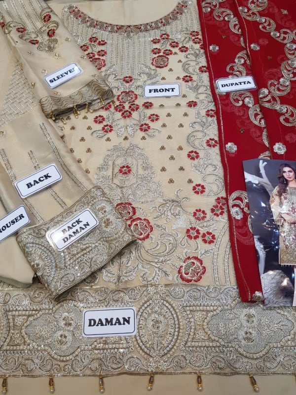 Maryam & maria mehsori embroidery suit chiffon embroidery duppata.