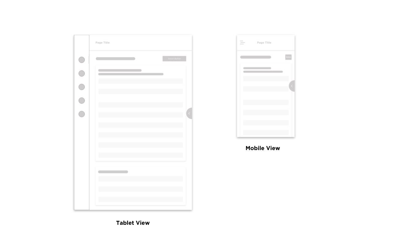 mobile and tablet wireframe