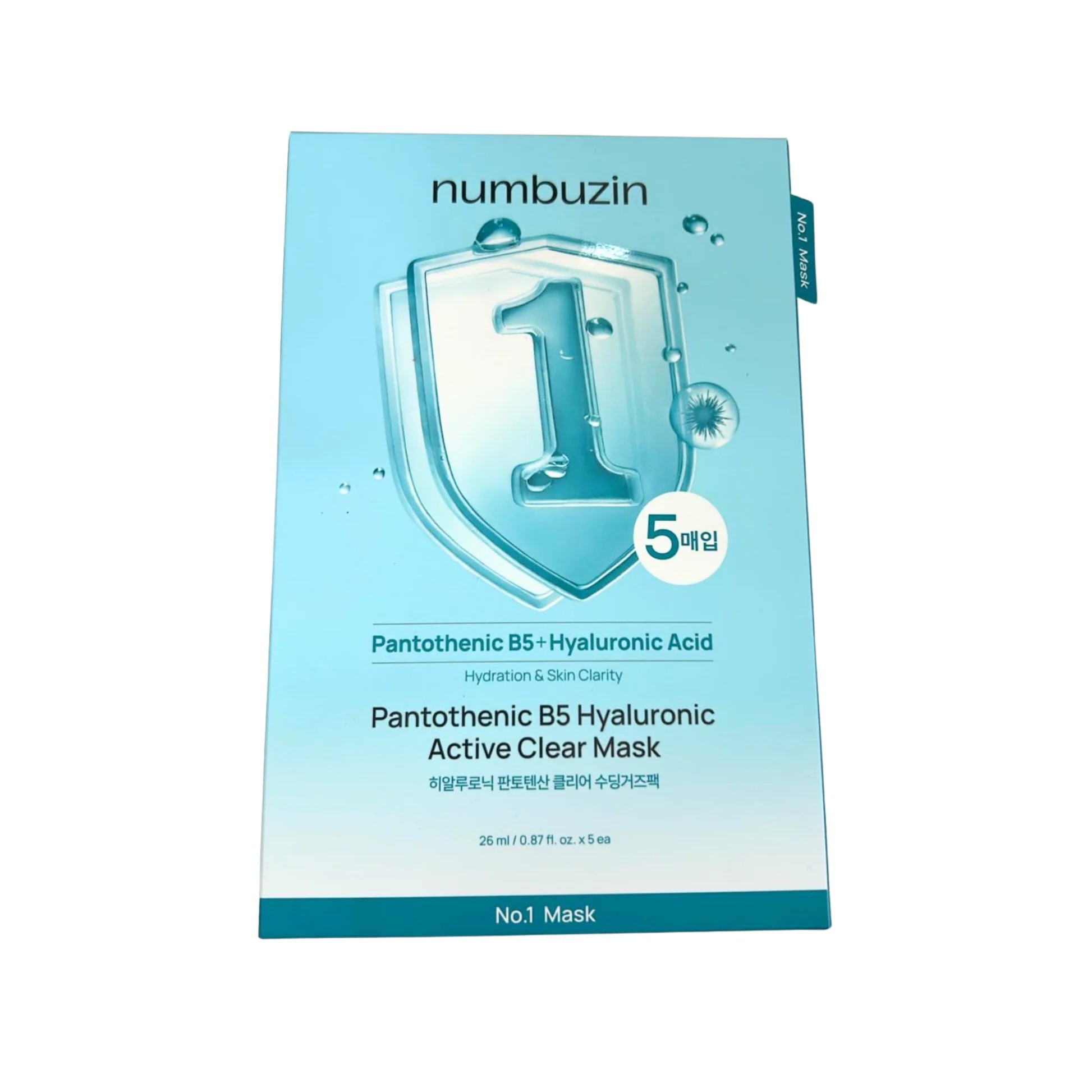 NUMBUZIN No.1 Pantothenic B5 Hyaluronic Active Clear Mask 26ml*5ea