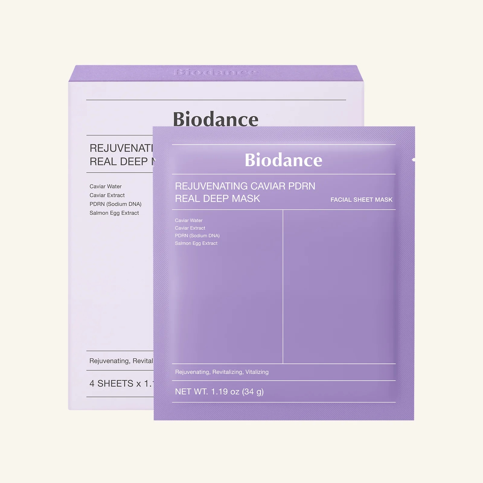 BIODANCE BIODANCE Rejuvenating Caviar PDRN Real Deep Mask 4*34g