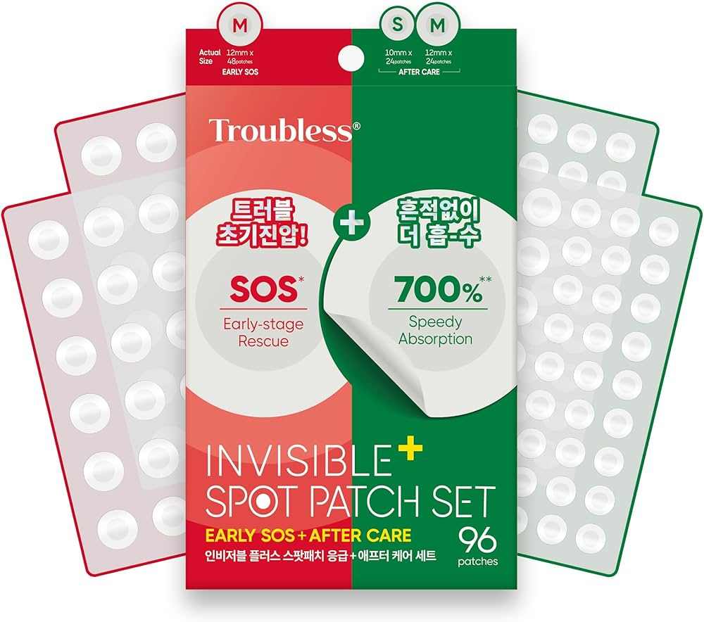 TROUBLESS TROUBLESS Invisible Spot Patch Set Early SOS + After Care 96 patches