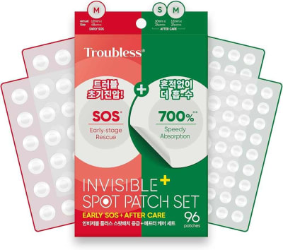 TROUBLESS Invisible Spot Patch Set Early SOS + After Care 96 patches