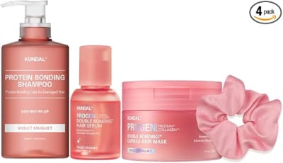 KUNDAL The Glow Hair Ritual Set Violet Muguet/Shampoo 300/Mask 180/ Serum50/Scrunchie