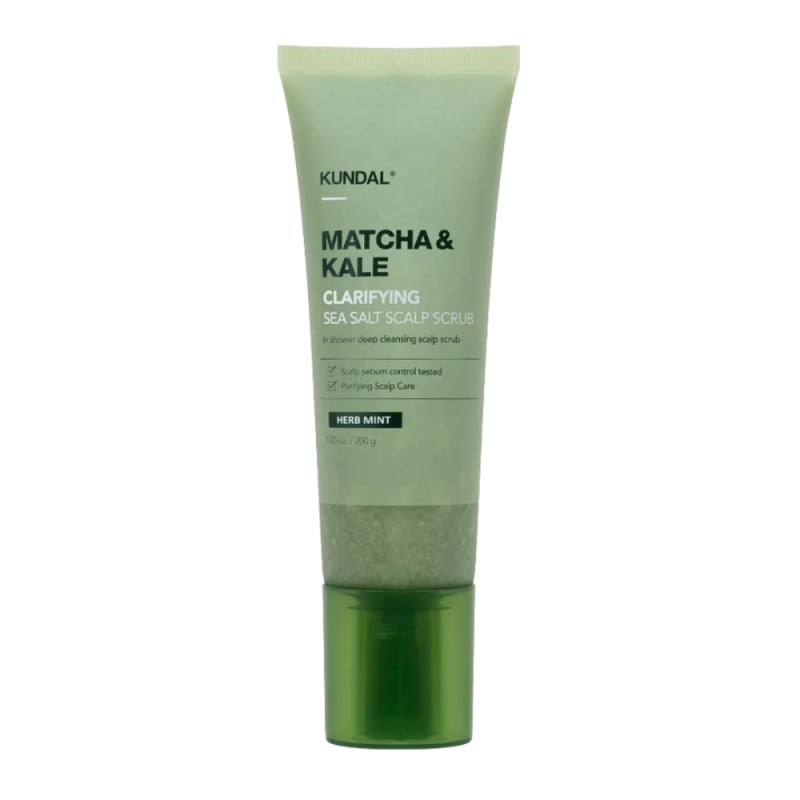 KUNDAL MATCHA&KALE Clarifying Sea Salt Scalp Scrub HERB MINT 200g