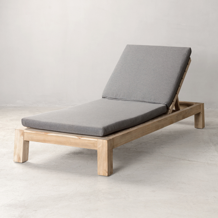 grey wooden sun loungers