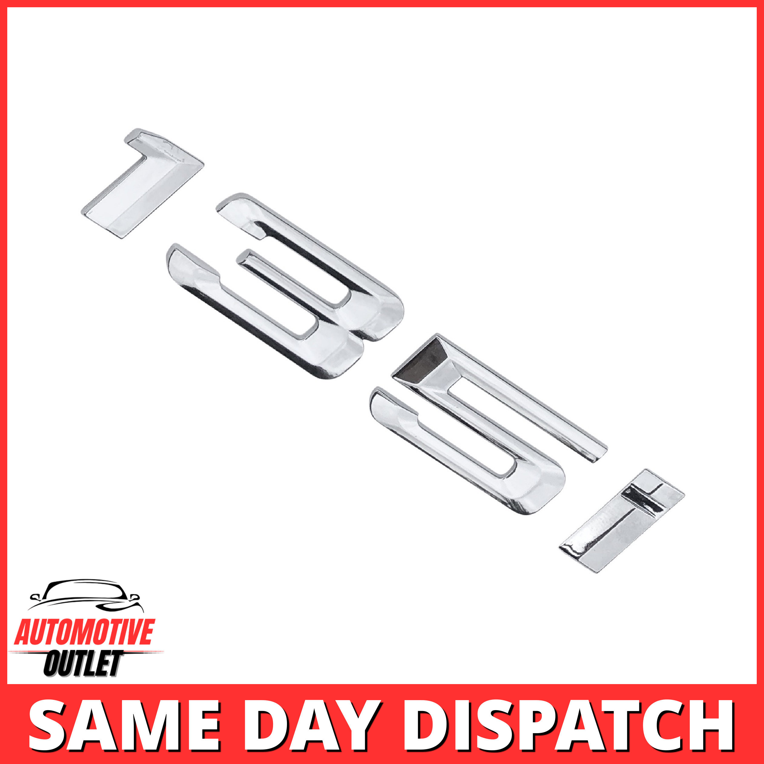 135i-CH Lettering Rear Boot Lid Trunk Badge Emblem For BMW 1 Series, Chrome