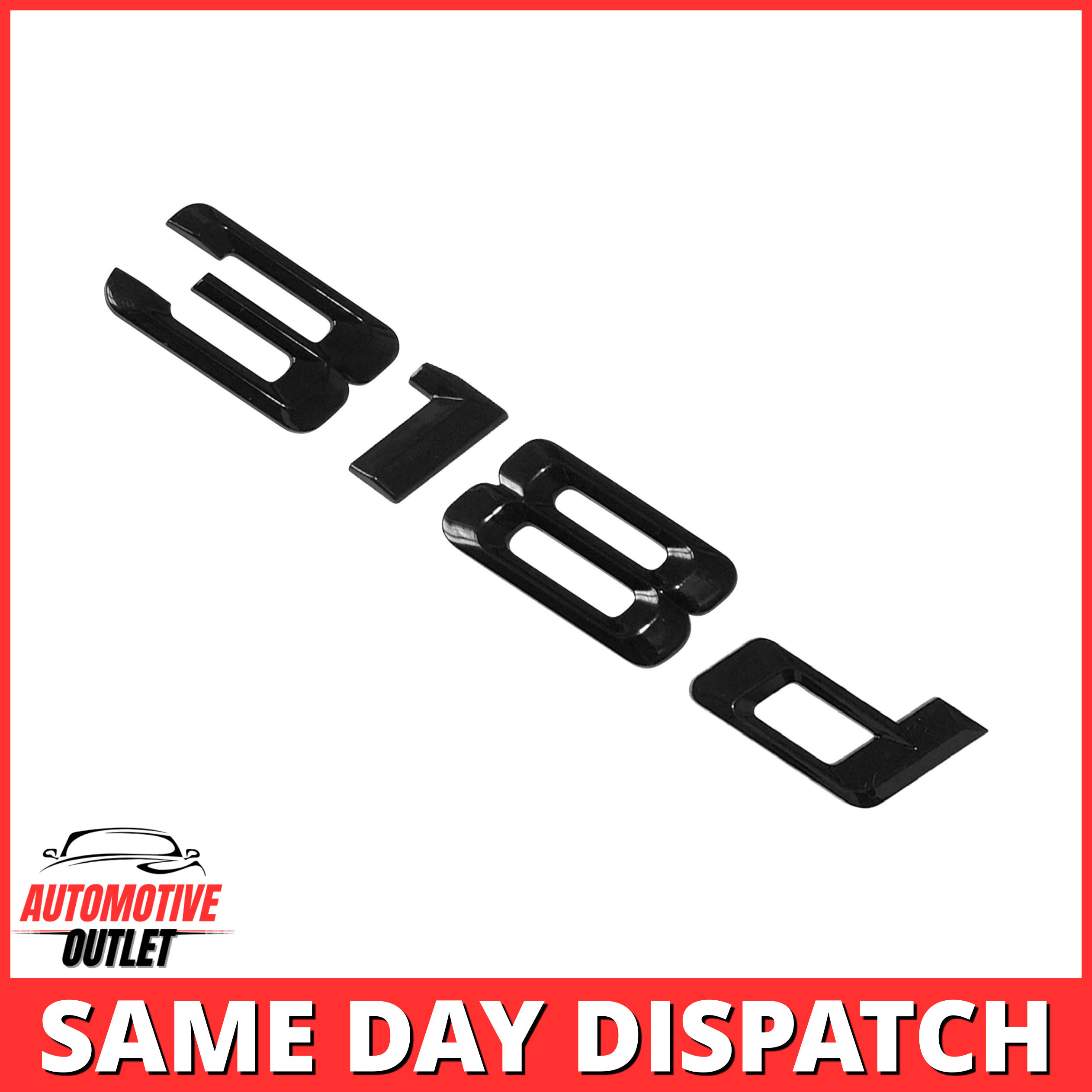 318d-GB Lettering Rear Boot Lid Trunk Badge Emblem For BMW 3 Series, Gloss Black