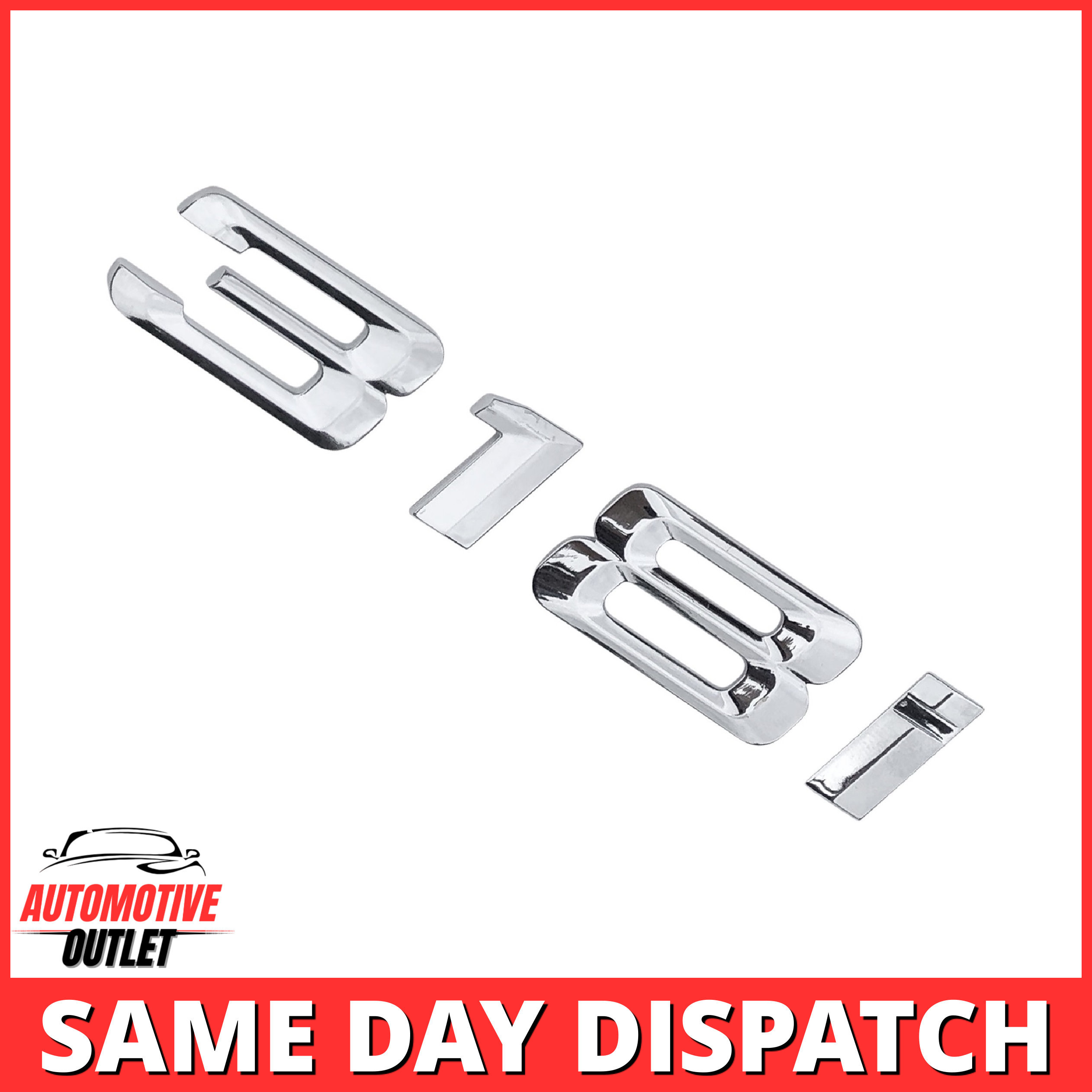 318i-CH Lettering Rear Boot Lid Trunk Badge Emblem For BMW 3 Series, Chrome